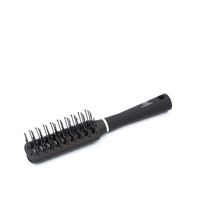 Щетка туннельная для волос TNL прямоугольная, продувная, нейлоновые штифты 44 мм, черная