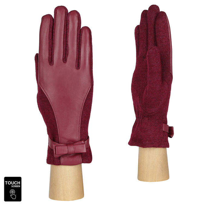 Перчатки, комбинированная кожа, FABRETTI 3.1-8 bordo