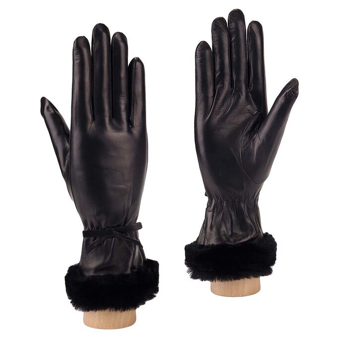 Перчатки жен. 100% нат. кожа (ягненок), подкладка: шерсть, FABRETTI 9.8-1 black