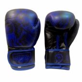 F790+ Перчатки бокс Venum 10унц, черно-синий АКЦИЯ!!!!оригин дизайн, нат.боевая кожа, пр-во Пакистан
