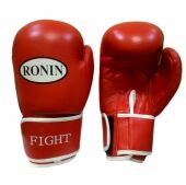 YB-803AПерчатки бокс Ronin Fight 12унц  красные, нат. боев. кожа, пр-во Пакистан