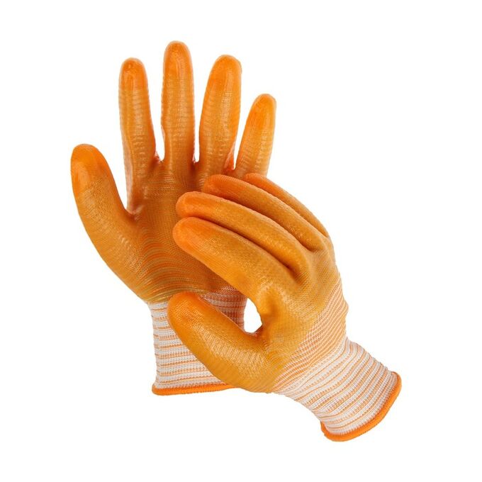 Перчатки текстильные, с PVC пропиткой, оранжевые