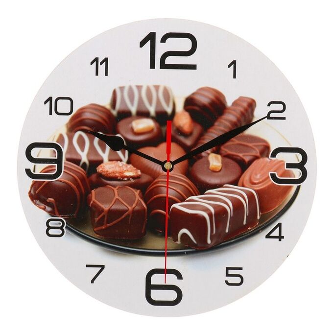 Часы настенные круглые &quot;Шоколадные конфеты&quot;, 24 см  микс