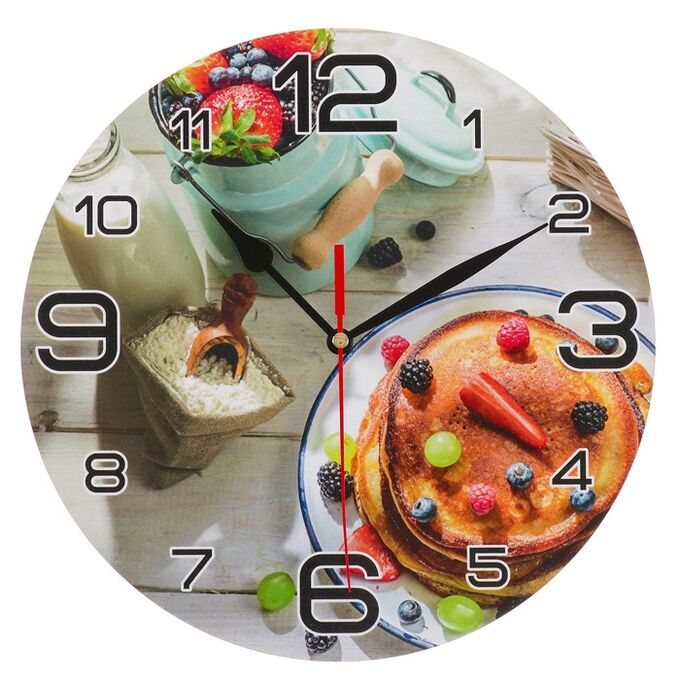 Часы настенные, серия: Кухня, &quot;Панкейк с ягодами&quot;, 24 см