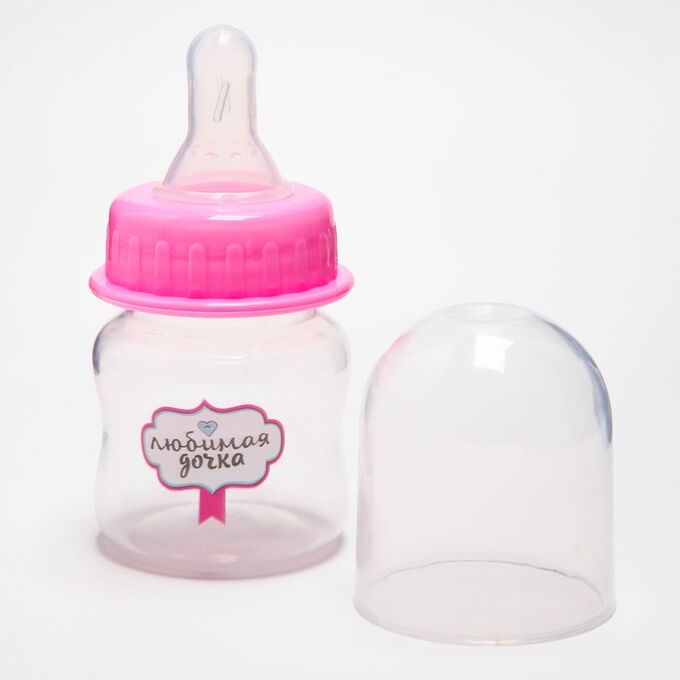 Mum&Baby Бутылочка для кормления 60 мл., «Любимая дочка», цвет розовый