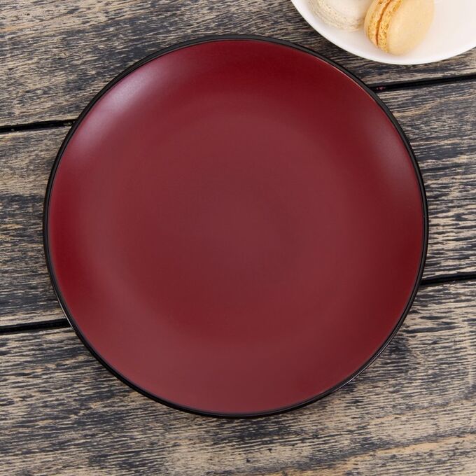 Тарелка десертная «Ваниль», 19 см, цвет бордовый