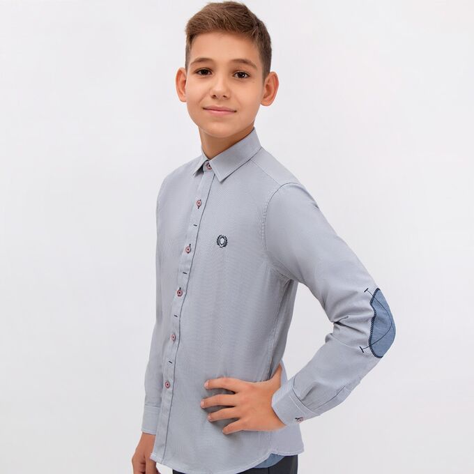 Рубашка Platin Classic синего цвета длинный рукав для мальчика