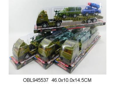 8621 грузовик-трейлер военный с машинами, п/блистером 945537