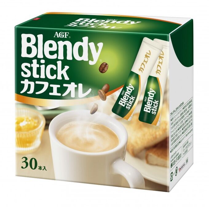 Blendy Кофе AGF Бленди стик 3 в 1 (с молоком и сахаром 30 порций) 300г зеленый 1/6 Япония
