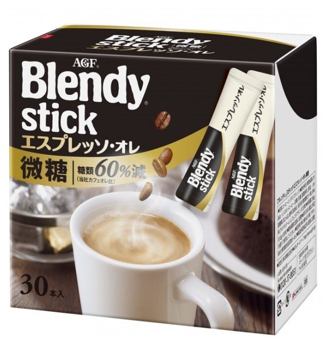 Blendy Кофе AGF Бленди 3 в1(с молоком и пониженным содержанием сахара 30 порций) крепкий (красный) 270г 1/6 Япония