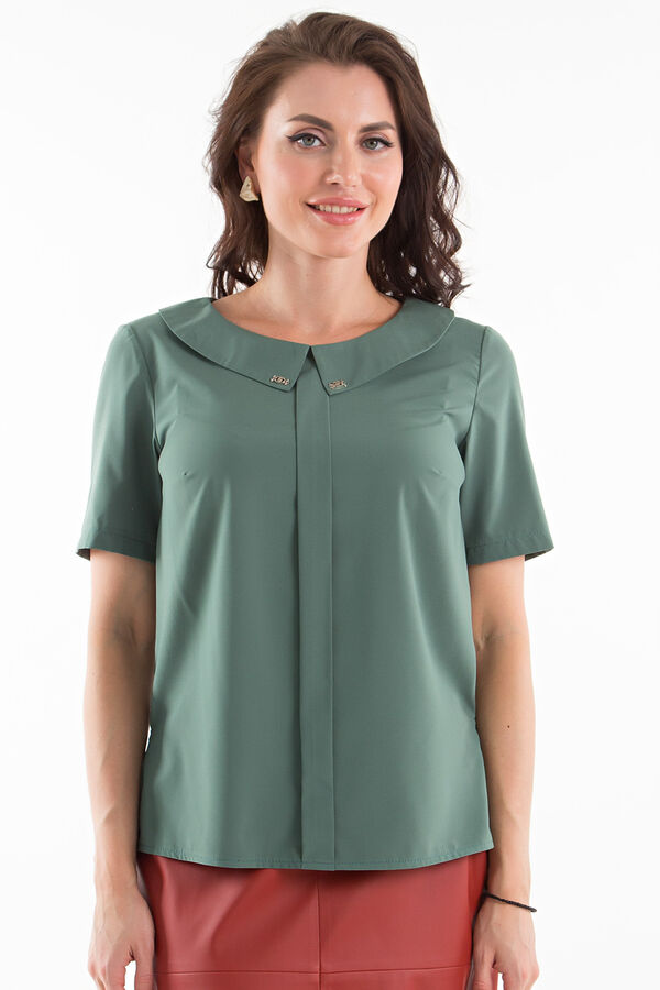 Блуза Нежная классика (зеленая) Б1367-1
