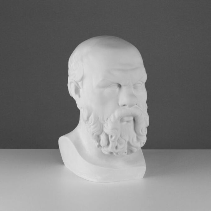 Мастерская Экорше Гипсовая фигура Голова Сократа, 20 х 20 х 38,5 см