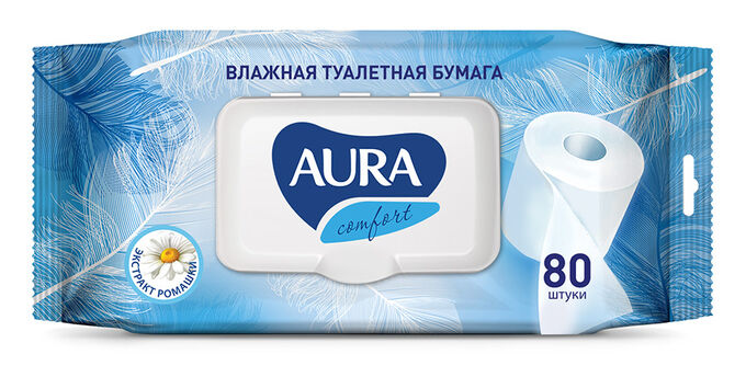 Aura Влажная туалетная бумага 80 шт