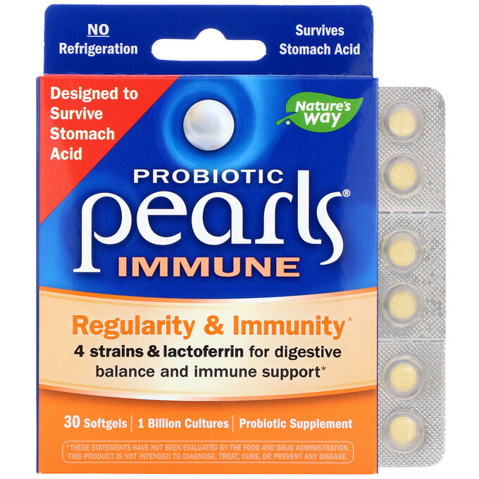 Nature&amp;#x27 - s Way, Probiotic Pearls Immune, Regularity &amp; Immunity, 30 Softgels
