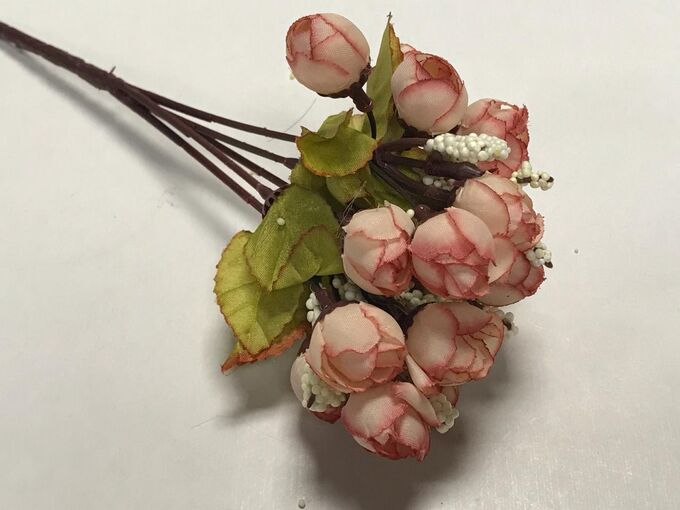 Букет розочек мини 22см цвет пыльная роза