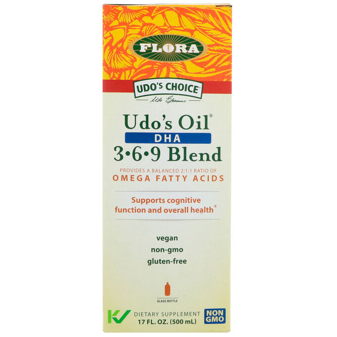 Flora, Udo&amp;#x27 - s Choice, смесь Udo&amp;#x27 - s Oil с ДГК 3-6-9, 500 мл (17 жидких унций)