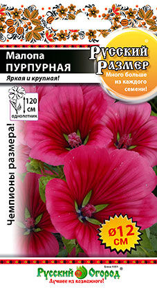 Русский огород Цветы Малопа Русский размер пурпурная (100шт)