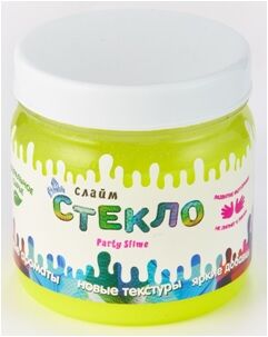 Лепа Слайм &quot;СТЕКЛО&quot; Party Slime НЕОН желтый, 400 гр  00-00001271