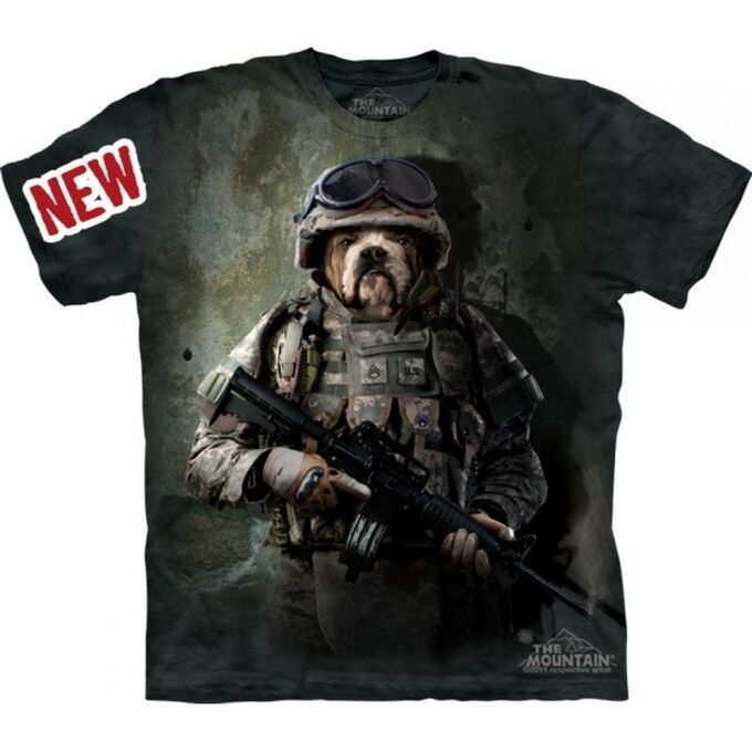 Мир Маек 3д футболка бульдог солдат