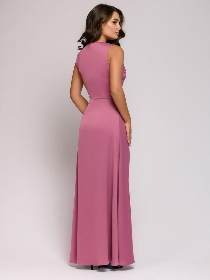 1001 Dress / Платье ягодного цвета длины макси с глубоким вырезом без  рукавов | 1001dress*. Вечерние платья