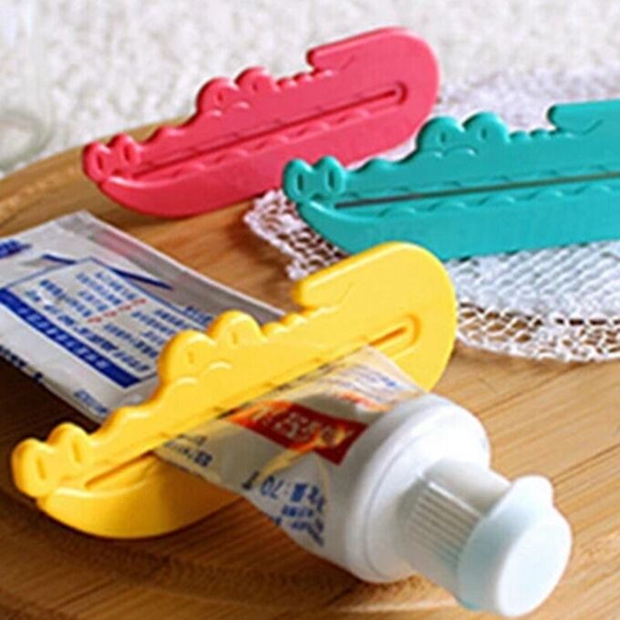 Пресс для зубной пасты &quot;Крокодильчики&quot; 8,5х3см, 3шт., 3цв.  463-282