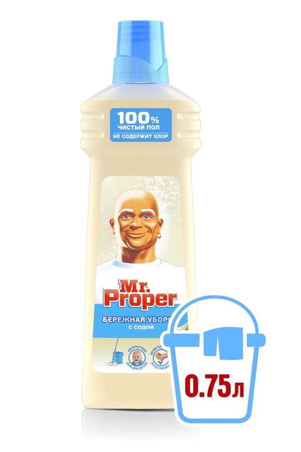 Mr. Proper Моющая жидкость для полов и стен с содой (750 мл)