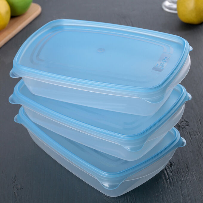 Набор контейнеров Darel plastic «Трио», 3 шт, 1,3 л, цвет МИКС