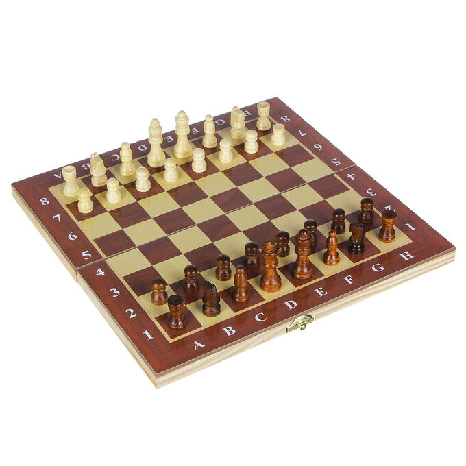 BY BABA YAGA LDGames Набор игр 3 в 1 (шашки, шахматы, нарды) дерево, 29x29см, арт.2115