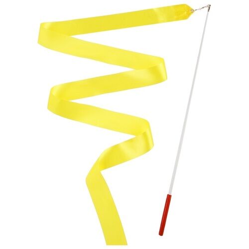 Лента гимнастическая 2 м. с палочкой , цв. желтый