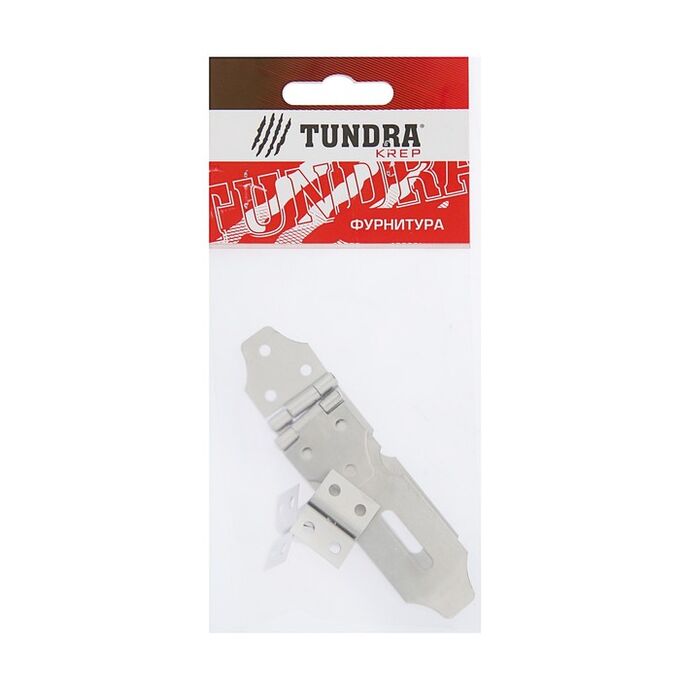 TUNDRA Накладка с проушиной ТУНДРА для навесного замка, 75 мм, нержавеющая сталь, 2 шт.