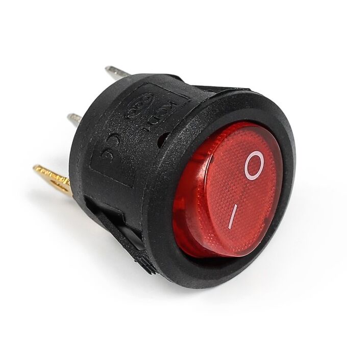 СИМА-ЛЕНД Выключатель клавишный с подсветкой, диаметр 23 мм, красный