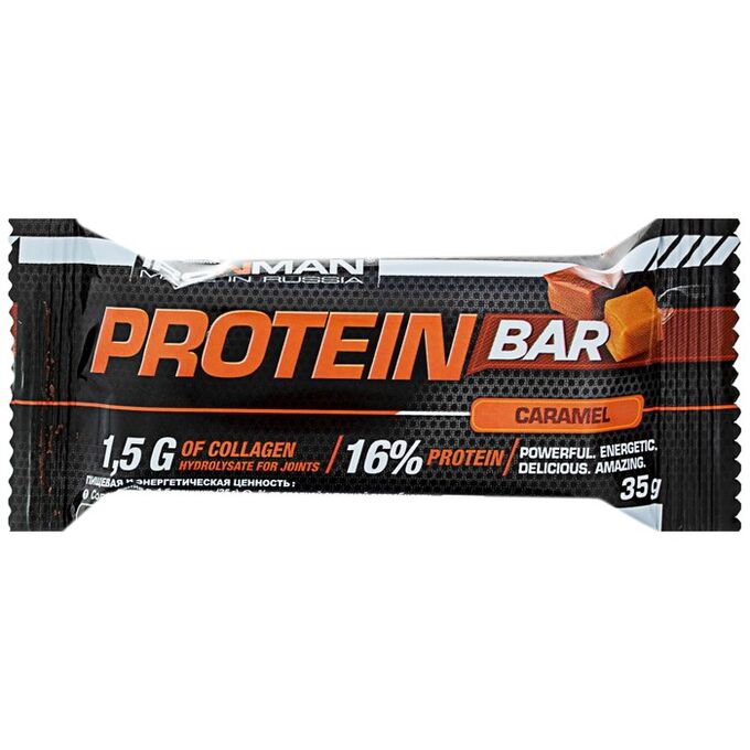 Протеиновый батончик IRONMAN Protein Bar с коллагеном, карамель, 35 г