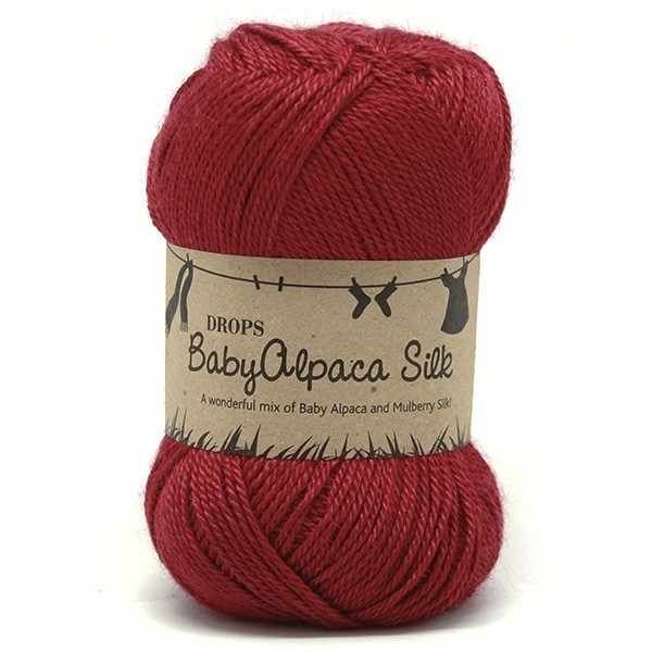 Пряжа DROPS Baby Alpaca Silk Цвет.3609 Red/красный