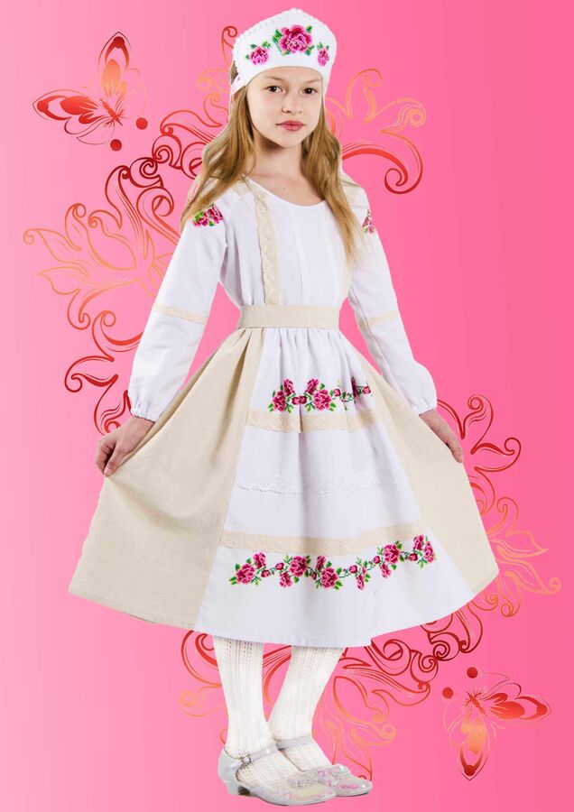 КДПН-01 &quot;Розовый цвет&quot; 116-128 р-р набор для вышивки детского платья