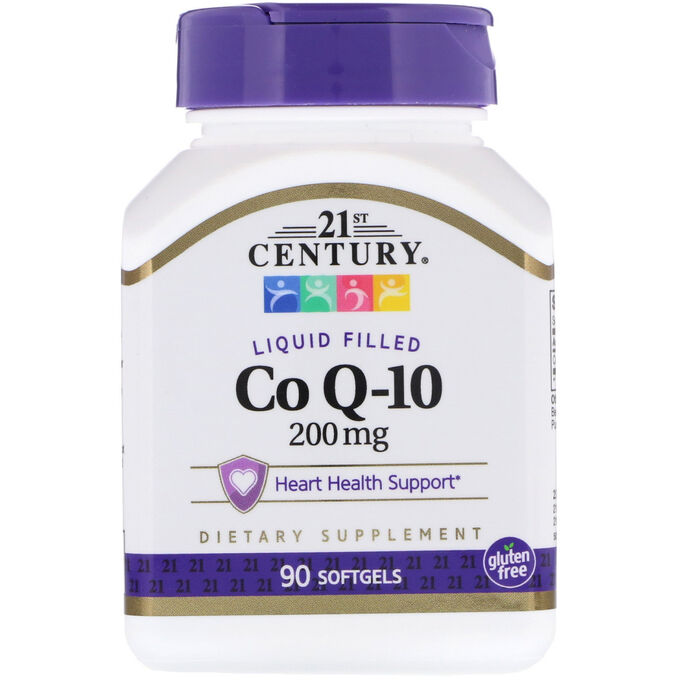 21st Century, Жидкий коэнзим Q-10, 200 мг, 90 мягких таблеток