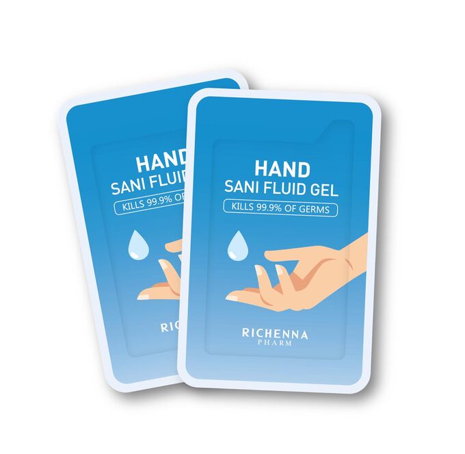 Richenna  hand sani fluid gel  Антисептический гель для рук 1 пак * 1.3 мл