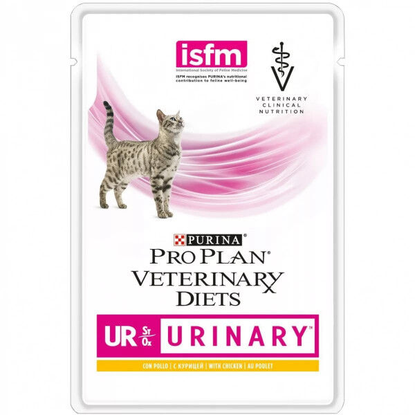 Pro Plan Urinary UR диета влажный корм для кошек при мочекаменной болезни Курица 85гр пауч