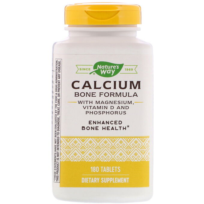 Nature&amp;#x27 - s Way, Calcium Bone Formula with Magnesium, Vitamin D and Phosphorus, 180 Tablets