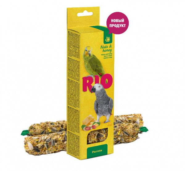 RIO Палочки для крупных попугаев с орехами и медом 2*90г