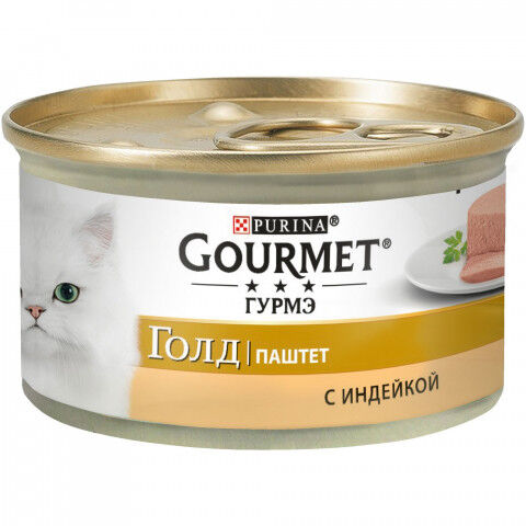 Gourmet Gold влажный корм для кошек Индейка паштет 85гр консервы