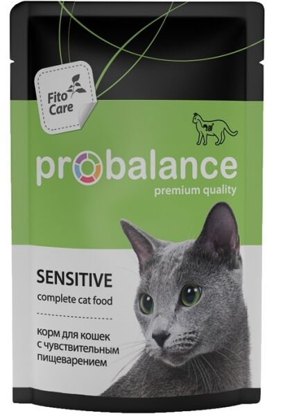 Probalance Sensitive влажный корм для кошек с чувствительным пищеварением 85 гр пауч