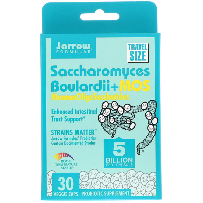 Jarrow Formulas, Saccharomyces Boulardii + МОС (маннанолигосахариды), 5 млрд, 30 капсул