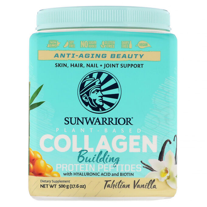 Sunwarrior, Пептиды из белка для формирования коллагена, таитянская ваниль, 500 г