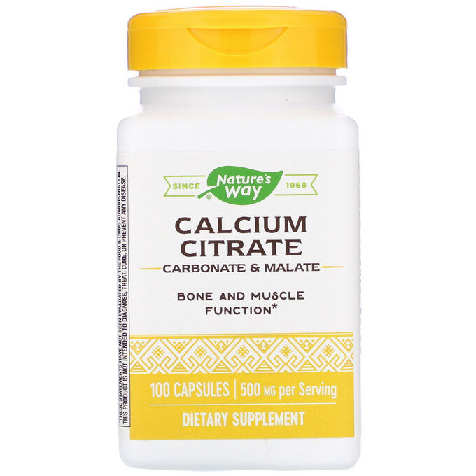 Nature&amp;#x27 - s Way, Calcium Citrate, 500 mg, 100 Capsules