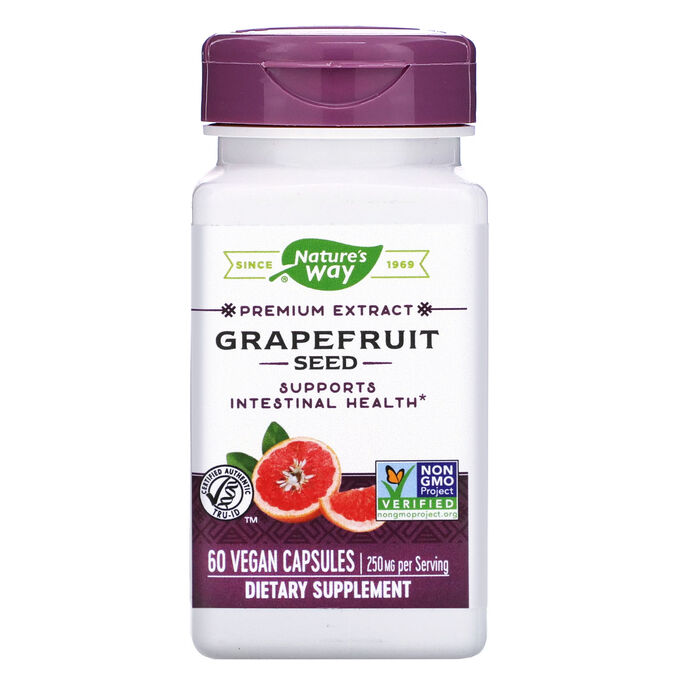 Nature&amp;#x27 - s Way, Grapefruit Seed, 250 mg, 60 Vegan Capsules
