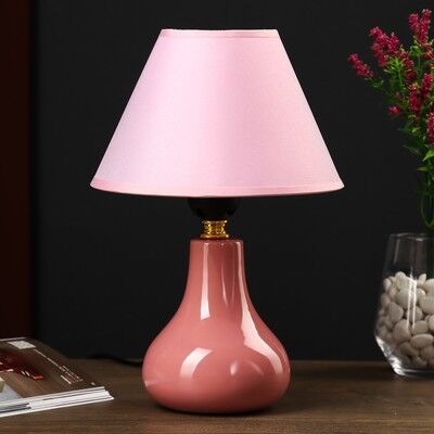 Настольная лампа 0104 1х60W E27 розовый 18х25 см