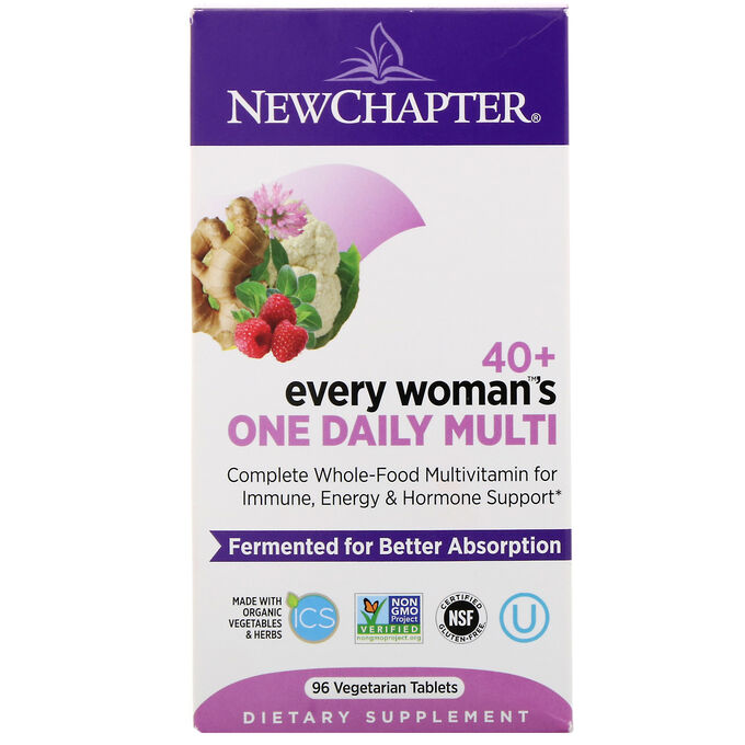 New Chapter, 40+ женские витамины, 96 вегетарианских таблеток