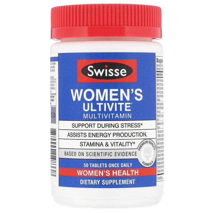 Swisse, Women&amp;#x27 - s Ultivite, мультивитаминная добавка для женщин, 50 таблеток