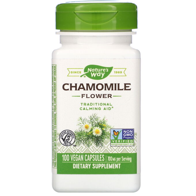 Nature&amp;#x27 - s Way, Chamomile Flower, 700 mg, 100 Vegan Capsules