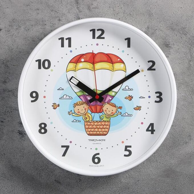 Часы настенные, серия: Детские, &quot;Воздушный шар&quot;, 30х30 см